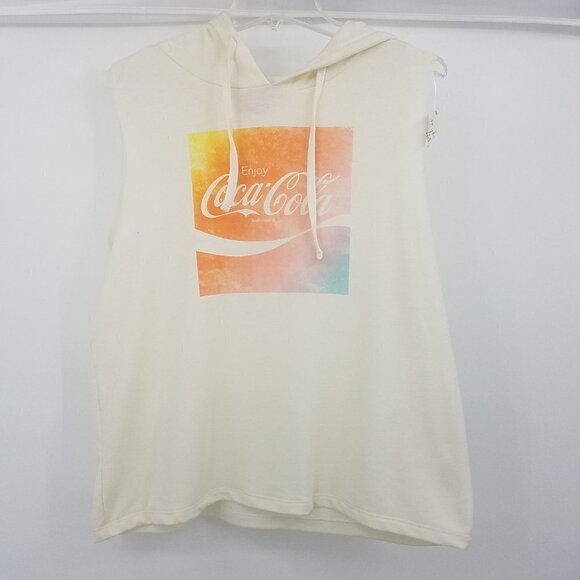 Coca-Cola Graphic Pullover Sleeveless Hooded Top - Picture 1 of 9